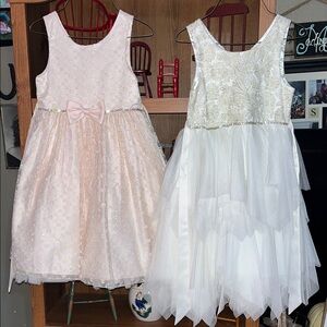 American Princess Pink and White Formal Dresses Set of 2